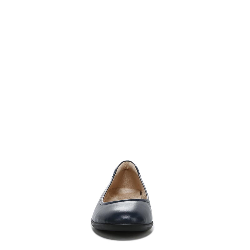 Naturalizer Womens Flexy Comfortable Slip On Round Toe Ballet Flats ,Navy Leather,8 W US - Image 2